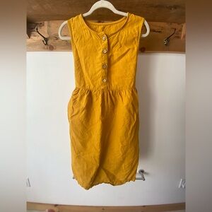 Saffron yellow linen dress